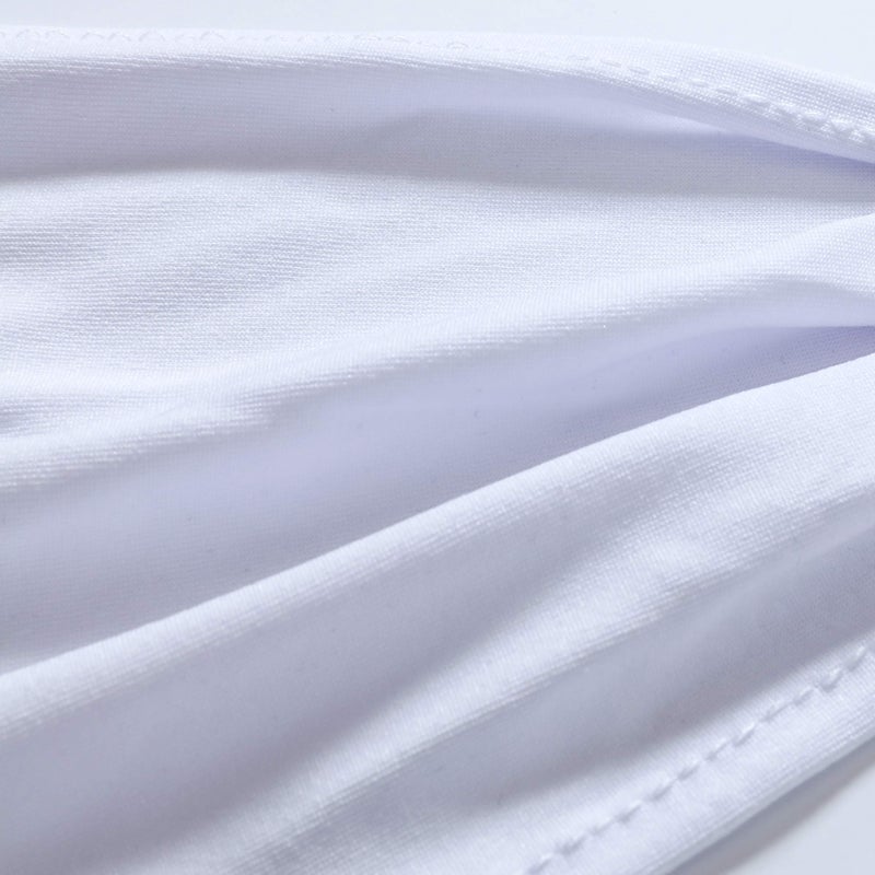 Obstal 50 PCS Spandex Stretch Chair Sashes Bows for Wedding Reception- Universal Elastic Chair Cover Bands with Buckle Slider for Banquet, Party, Hotel Event Decorations White Sashes - Image 5